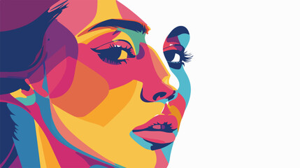Colorful abstract portrait of a woman Flat vector 
