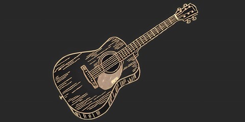 stock image of a guitar on a simple isolated background, and an image