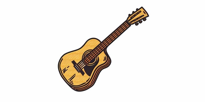 stock image of a guitar on a simple isolated background, and an image