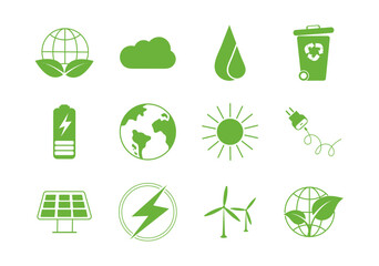 Eco. Ecology icon set. Nature icon. Eco green vector icons
