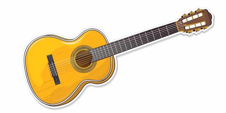 stock image of a guitar on a simple isolated background, and an image