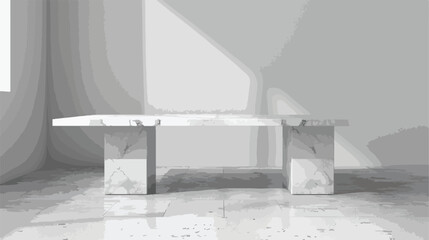 Empty light grey marble table in dining room