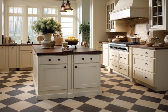 Timeless Classic Kitchen Designs: Tile Flooring and Durable Surfaces Integration