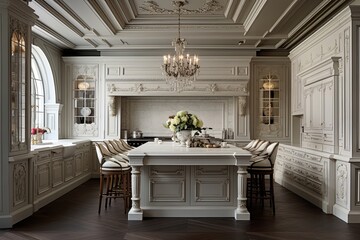 Timeless Georgian Kitchen Inspirations: Grand Chandeliers, Classic Cabinetry, Luxurious Feel