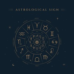 Astrological Zodiac Signs Illustration