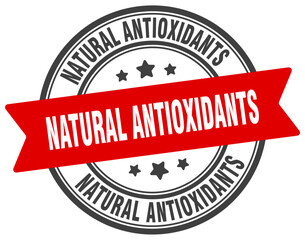 natural antioxidants stamp. natural antioxidants label on transparent background. round sign