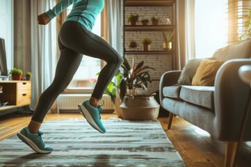 High-intensity interval training in a living room