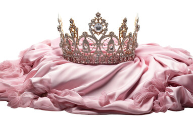 A pink dress adorned with a sparkling tiara on top