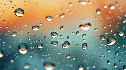 Rain on glass. Rain drops on window