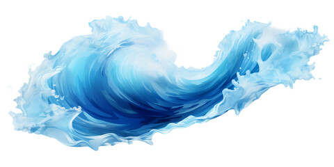 Blue ocean waves isolated on transparent background - obrazy, fototapety, plakaty