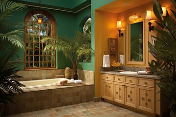 Exotic Scents and Invigorating Designs: Tropical Resort Bathroom Concepts with Vibrant Colors