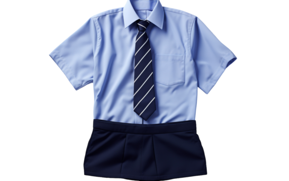 A stylish boys dress shirt and tie displayed on a white background