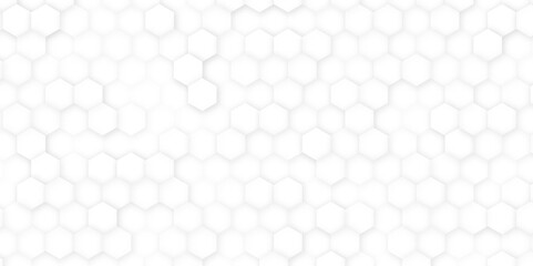 Abstract White Embossed Hexagon Design.