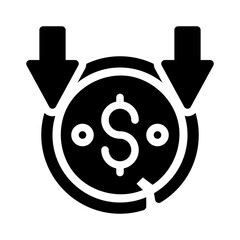 bankrupt glyph icon