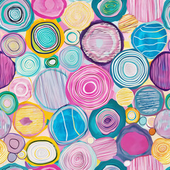Colorful Abstract Circle Patterns for Artistic Background. Vibrant Geometric Circles in Watercolor for Creative Design