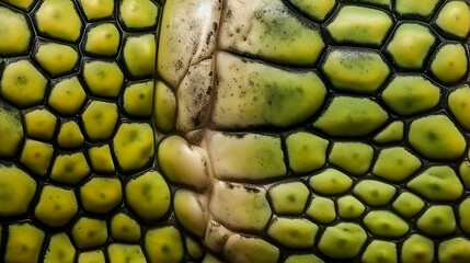 The intricate patterns on an iguana's scales create a mesmerizing design on its skin.
