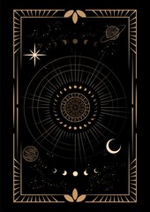 Magical Celestial Interstellar Frame Illustration 17