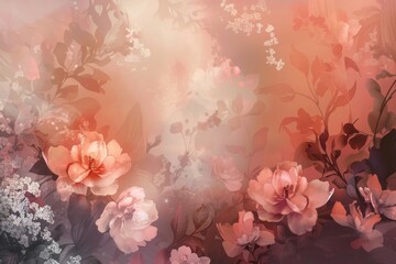 Fototapeta na wymiar Pink Flowers on Pink Background