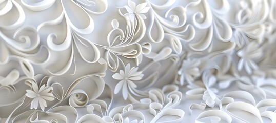 A close-up of a delicate white paper flower