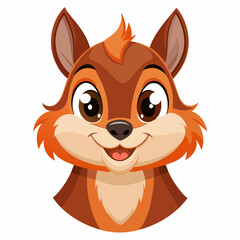 head of a friendly looking squirrel in cartoon style