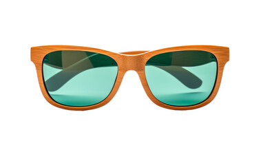 Wood sunglasses with vibrant green lenses