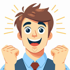 vector image of a man joyful expression