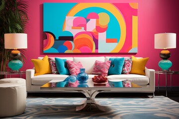 Color Block Designs: Vibrant Pop Art Living Room Decors with Modern Aesthetic