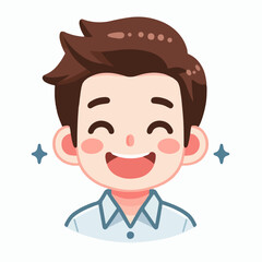 vector image of a man joyful expression