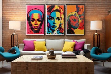 Vibrant Movie Poster Pop Art Decor: Cinematic Flair in Living Rooms