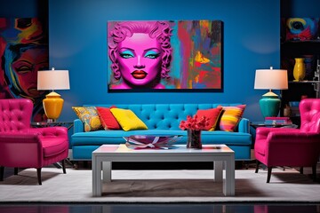 Saturated Hues: Vibrant Pop Art Living Room Decors Bursting with Intense Colors