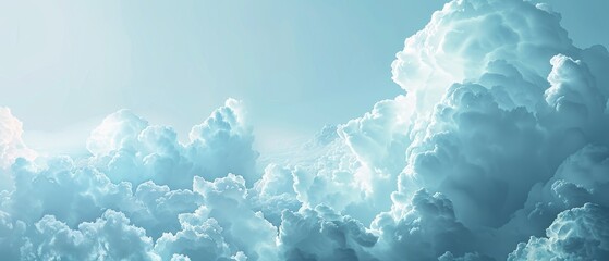 Detailed view of a blue sky dotted with clouds