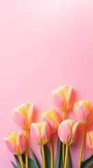 Tulip flowers and place for text