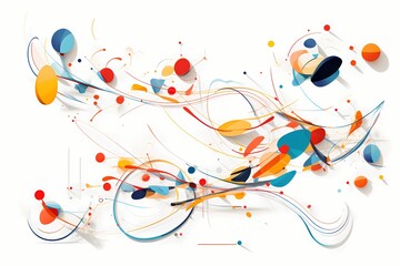 A collection of dynamic, colorful vector graphics showcasing abstract representations of energy and movement on a white solid background
