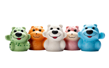 Obraz premium A collection of small toy animals sitting closely together in a charming display