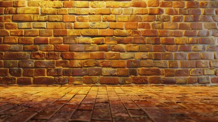 Yellow brick wall. Background.