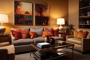 Cozy Living Room Retreat: Plush Seating and Warm Color Palette