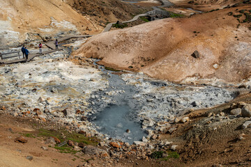 Geothermalgebiet Krysuvik, Fumarolen und Schlammtöpfe