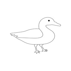Duck single line art.One line duck icon vector background.