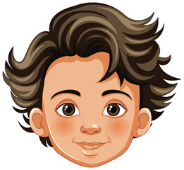 Vector illustration of a smiling young boy