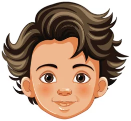 Foto op Plexiglas Kinderen Vector illustration of a smiling young boy