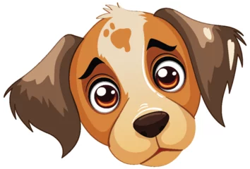Foto op Plexiglas Kinderen Vector illustration of a cute, sad-looking puppy