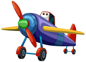 Animated airplane character with bright, playful colors.
