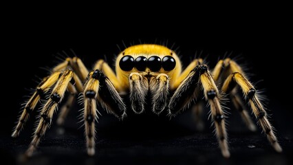 Fototapeta premium Tarantula spider on a black background