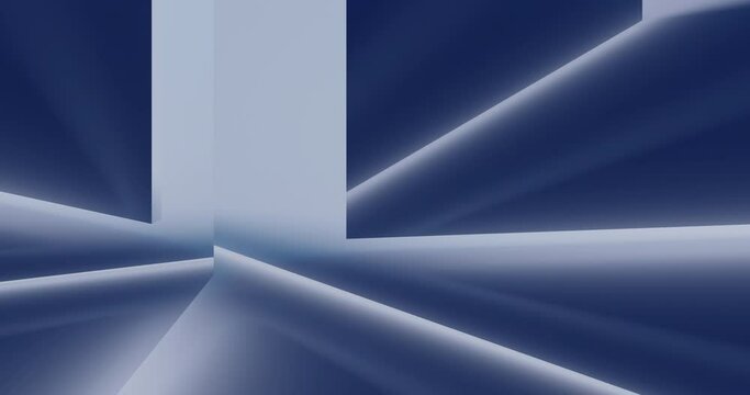 Light beams and shadows moving in abstract room