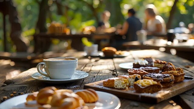 The rich aroma of coffee and freshly baked pastries entices us to take a break from our readings and enjoy a delicious treat during our poetry picnic.