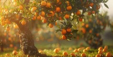 Fruitful Oranges A Bountiful Harvest in the Sunshine State Generative AI - obrazy, fototapety, plakaty