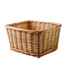 empty basket mock-up on transparent background