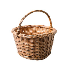 empty basket mock-up on transparent background