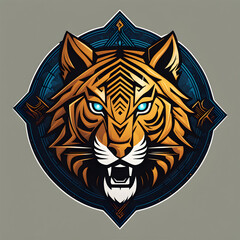 Golden tiger logo design