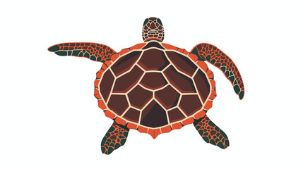 Sea turtle icon. Turtle animal top view filled vector